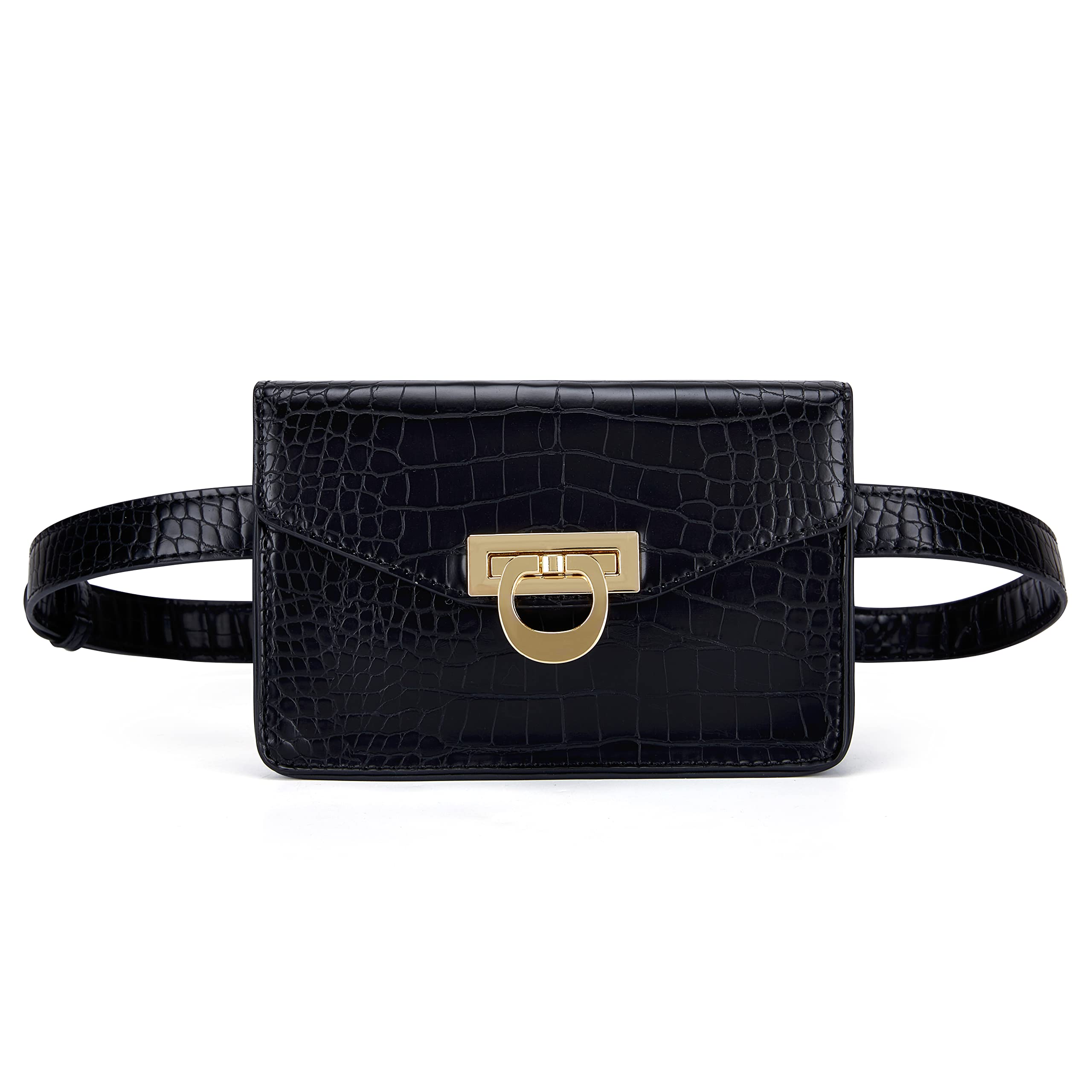 Black-A Crocodile-embossed Leather-01